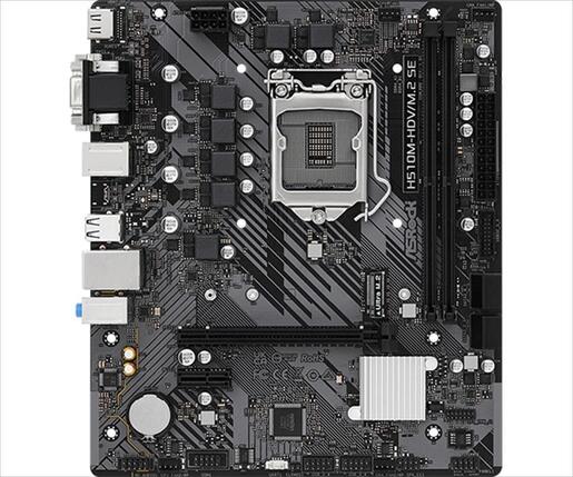 MB 1200 H510M-HDV/M.2 SE ASROCK, 2xDDR4 3200MHz, VGA,HDMI, DVI, PCIe 4.0 x16, PCIe 3.0 x1, Ultra M.2, 4xSATAIII, 4xUSB 3.1, 7.1 Channels