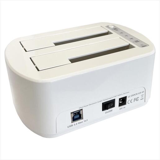 HDD/SSD 2,5"/3,5" DOCKING STATION LC-POWER,Dual bay, USB 3.2, White, LC-DOCK-U3-VI