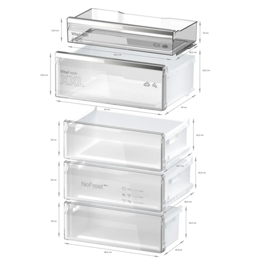 BOSCH KGN49AICT, 440L, C, 203cm Комбиниран фрижидер