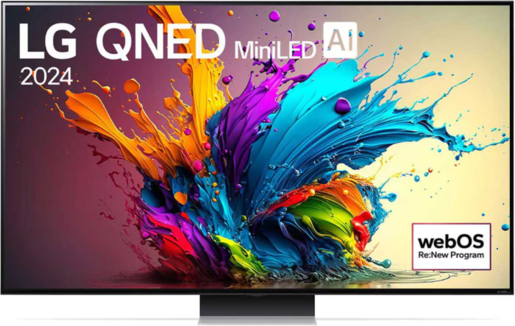 LG QNED TV 65QNED91T3A, 4K Ultra HD, Smart TV, WebOS, ThinQ AI, α8 AI Processor 4K, HDR10 Pro