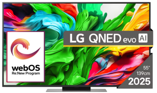 LG QNED TV 55QNED86A3A, 4K Ultra HD, Smart TV, WebOS, ThinQ AI, α8 AI Processor 4K Gen2, HDR10 Pro