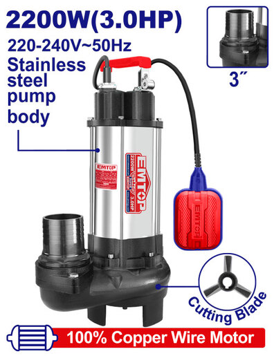 Emtop EWPPQD22001 Потопна муљна пумпа 2200W