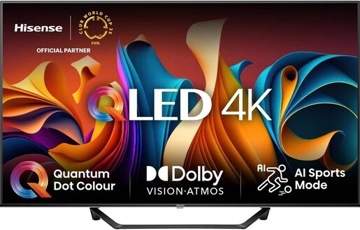 Hisense QLED TV 50A7NQ, Smart TV, 4K UHD, DTS Virtual X, VIDAA Smart OS, Dolby Vision, Dolby Atmos, Quantum Dot Colour