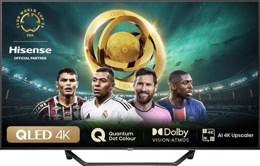 Hisense QLED TV 65A7NQ, Smart TV, 4K UHD, DTS Virtual X, VIDAA Smart OS, Dolby Vision, Dolby Atmos, Quantum Dot Colour