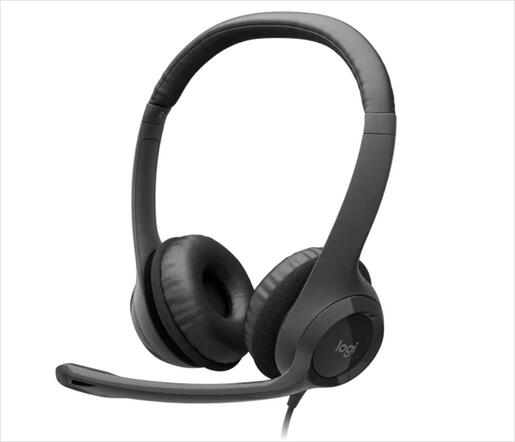 HEADPHONES LOGITECH H390 USB Black w/Microphone 981-000406