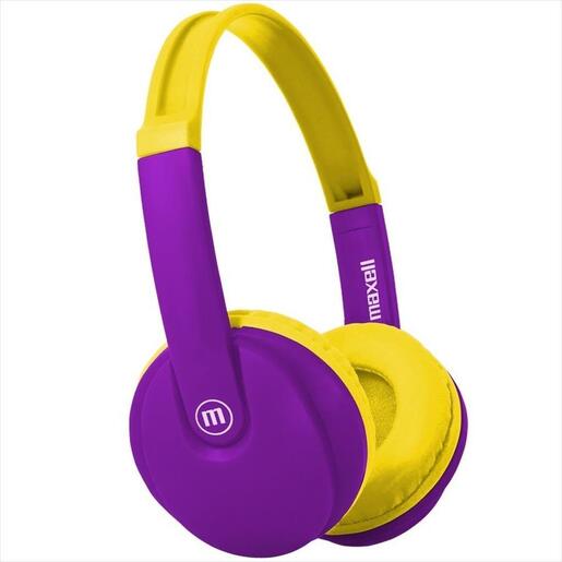 HEADPHONES WIRELESS MAXELL KIDZ Bluetooth w/microphone, HP-BT350 Yellow/Purple