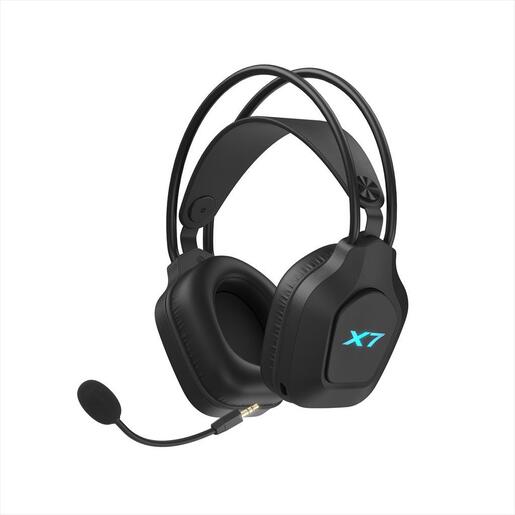 HEADPHONES WIRELESS A4TECH X7 (XR-200)  Gaming RGB, w/mic, 3,5mm, 2.4G, BT 5.3, w/Extension Dock, black
