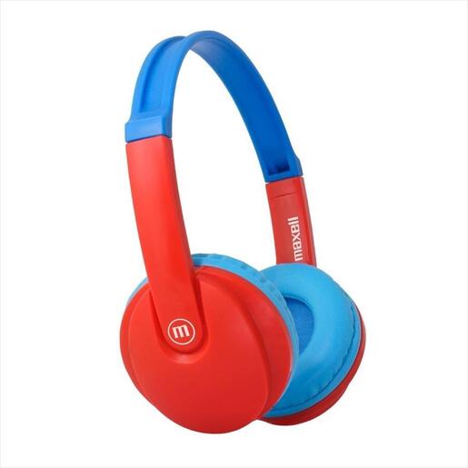 HEADPHONES WIRELESS MAXELL KIDZ Bluetooth w/microphone, HP-BT350 Blue/Red