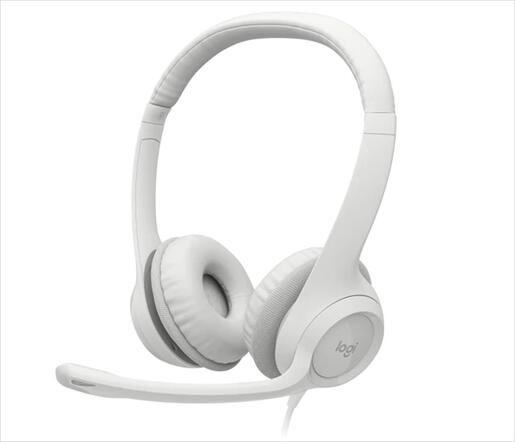 HEADPHONES LOGITECH H390 USB White w/Microphone 981-001286