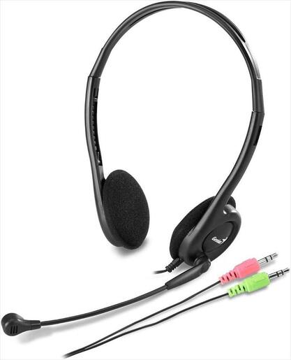 HEADPHONES GENIUS HS-200C w/microphone, 2x3.5mm jack