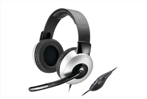 HEADPHONES GENIUS HS-05A, w/microphone, 2x3.5mm jack