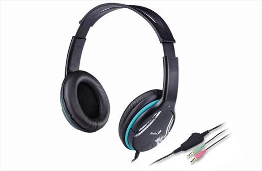 HEADPHONES GENIUS HS-400A w/microphone, 2x3.5mm jack