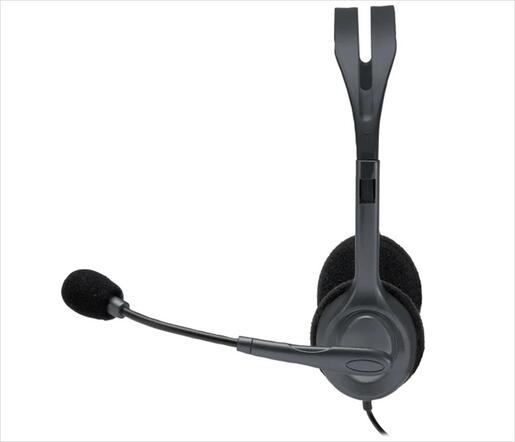 HEADPHONES LOGITECH H111 Black w/microphone 981-000593, 1x3.5mm