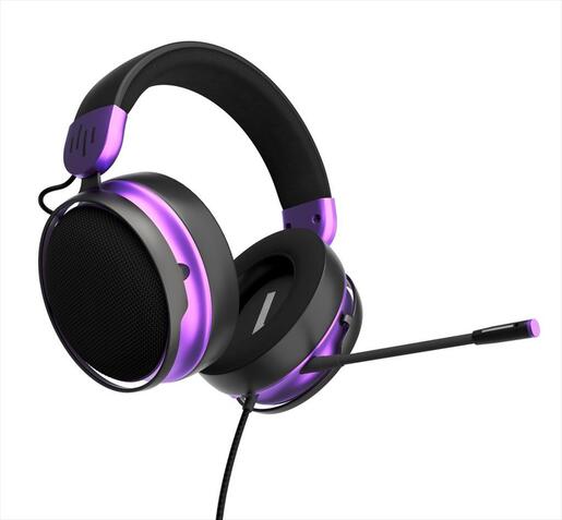 HEADPHONES DARK PROJECT Wired Gaming-Headset SONO w/Mic, 53mm neodymium driver, 1x3.5mm, Black/Violet