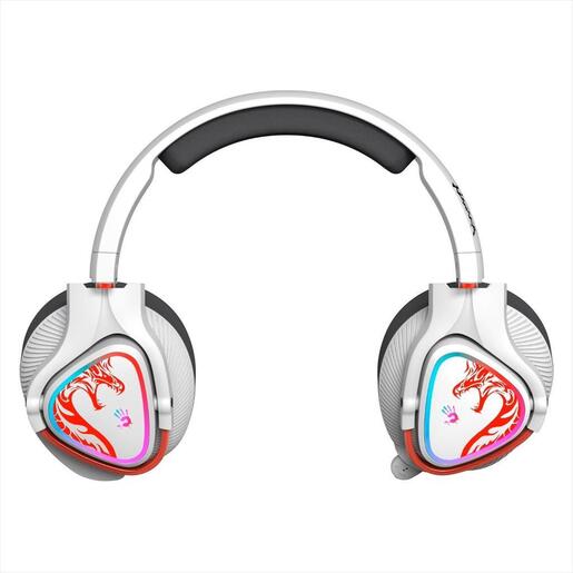 HEADPHONES WIRELESS A4TECH MR720 NARAKA Bloody Gaming RGB, w/mic, 3,5mm, 2.4G, BT 5.3, 90° Folding, w/Extension Dock, white