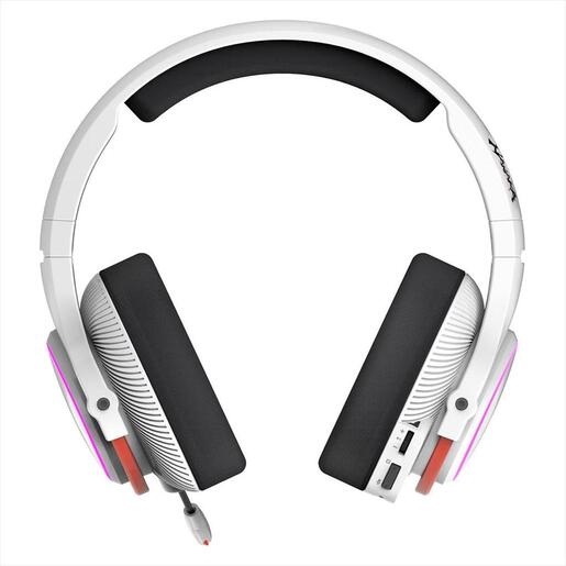 HEADPHONES WIRELESS A4TECH MR720 NARAKA Bloody Gaming RGB, w/mic, 3,5mm, 2.4G, BT 5.3, 90° Folding, w/Extension Dock, white
