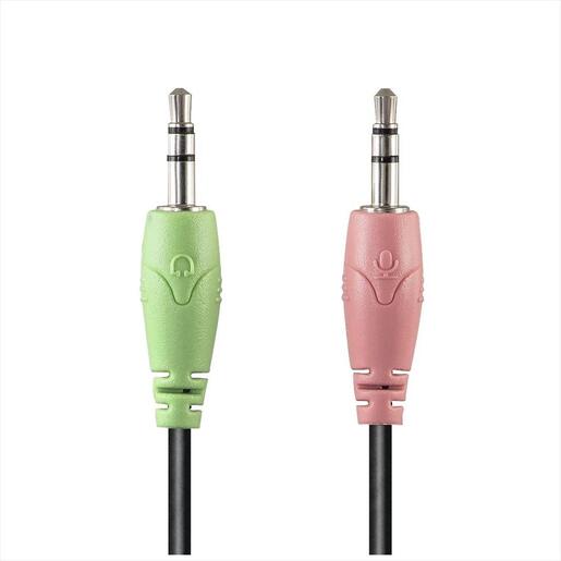 HEADPHONES HAMA HS-P100, w/microphone, 2x3,5mm, Black