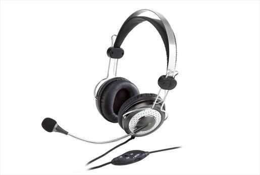 HEADPHONES GENIUS HS-04SU w/noise-cancelling microphone, 2x3.5mm jack
