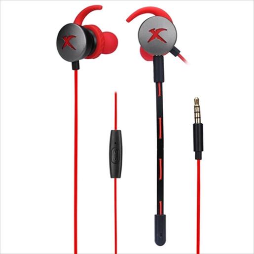 EARPHONES Gaming XTRIKE ME GE108 Gaming w/dual microphones (one detachable), 1x3.5mm / 2x3.5mm, Black/red