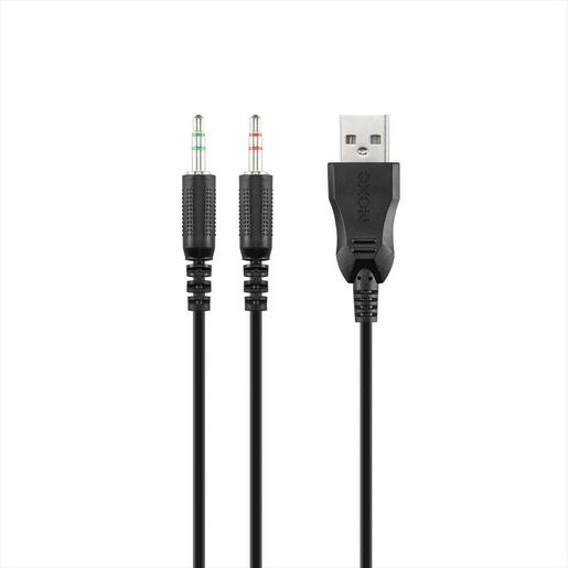 HEADPHONE NOXO CYCLONE GAMING HEADSET, FLEXIBLE MICROPHONE, 2 x 3.5 mm, USB (for illumination), RAINBOW ILLUMINATED EAR CUPS, BRAIDED CABLE