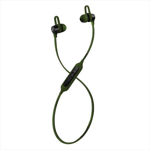 EARPHONES WIRELESS BUDS MAXELL EB-BT750 SOLDIER METALZ, Bluetooth w/microphone, Black/Green