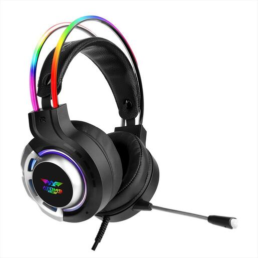 HEADPHONE ARMAGGEDDON ATOM 9 GAMING HEADSET,HIGH SENSITIVE MICROPHONE, USB for RGB, BRAIDED CABLE, Noice Cancelation, 1x 3.5mm jack