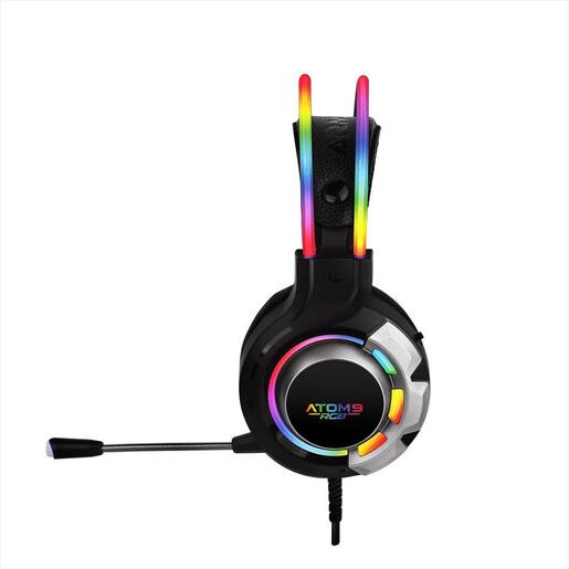 HEADPHONE ARMAGGEDDON ATOM 9 GAMING HEADSET,HIGH SENSITIVE MICROPHONE, USB for RGB, BRAIDED CABLE, Noice Cancelation, 1x 3.5mm jack