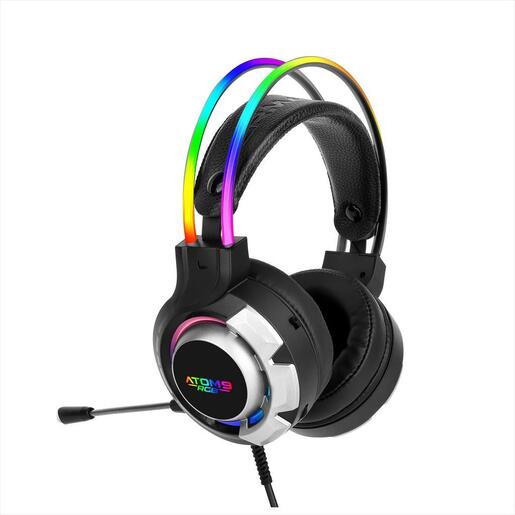 HEADPHONE ARMAGGEDDON ATOM 9 GAMING HEADSET,HIGH SENSITIVE MICROPHONE, USB for RGB, BRAIDED CABLE, Noice Cancelation, 1x 3.5mm jack