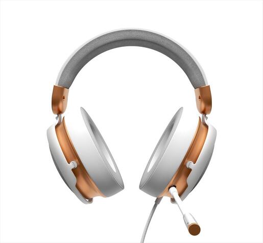 HEADPHONES DARK PROJECT Wired Gaming-Headset SONO w/Mic, 53mm neodymium driver, 1x3.5mm, White/Gold