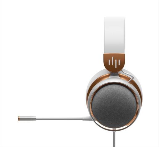 HEADPHONES DARK PROJECT Wired Gaming-Headset SONO w/Mic, 53mm neodymium driver, 1x3.5mm, White/Gold