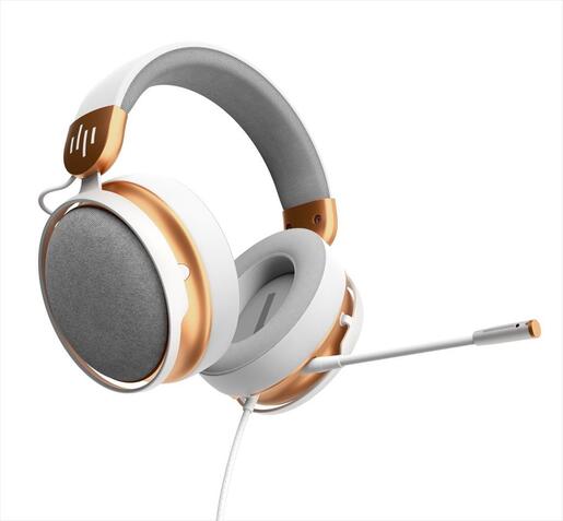 HEADPHONES DARK PROJECT Wired Gaming-Headset SONO w/Mic, 53mm neodymium driver, 1x3.5mm, White/Gold