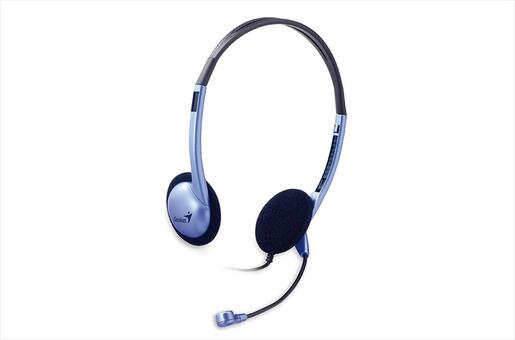 HEADPHONES GENIUS HS-02B, w/noise-cancelling microphone, 2x3.5mm jack