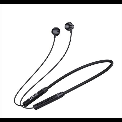 EARPHONES WIRELESS LENOVO Magnetic, Bluetooth w/microphone, Black, QE-08
