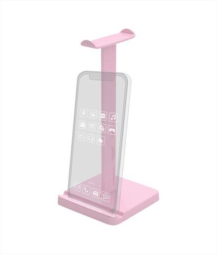 HEADPHONES STAND SONICGEAR HPX-100, mobile phone stand, ABS, PINK