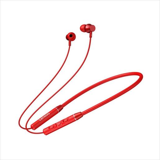EARPHONES WIRELESS LENOVO Magnetic, Bluetooth w/microphone, Red, QE-03