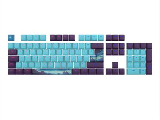 KEYBOARD MECHANICAL KEYCAPS DARK PROJECT NIGHT SKY,(ANSI & ISO LAYUOT 177PCS), Blue/Purple, KS-1010