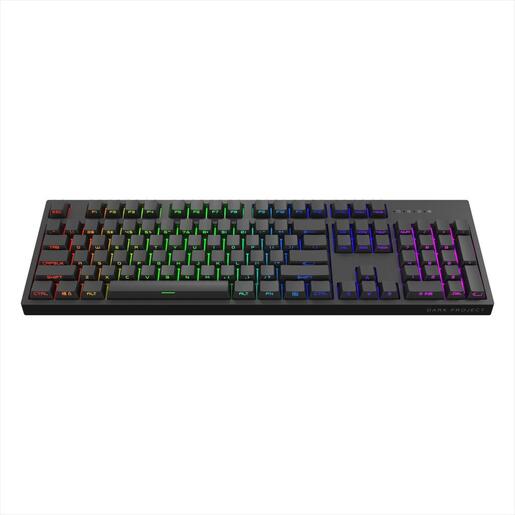 KEYBOARD MECHANICAL DARK PROJECT KD104A SIDE-PRINT BLACK FULL SIZE HS RGB Gateron Optical Red 2.0 switches, +4 switch ANSI layout
