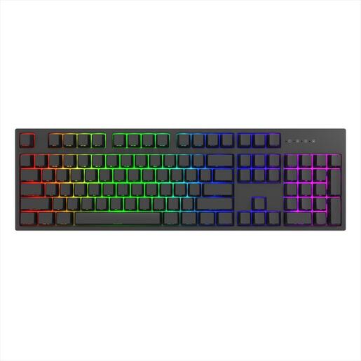 KEYBOARD MECHANICAL DARK PROJECT KD104A SIDE-PRINT BLACK FULL SIZE HS RGB Gateron Optical Red 2.0 switches, +4 switch ANSI layout