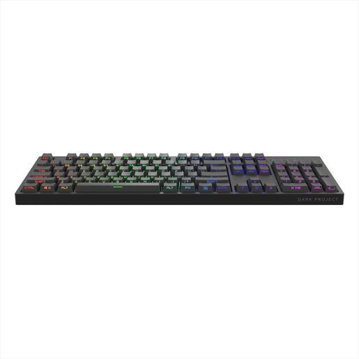KEYBOARD MECHANICAL DARK PROJECT KD104A SIDE-PRINT BLACK FULL SIZE HS RGB Gateron Optical Red 2.0 switches, +4 switch ANSI layout