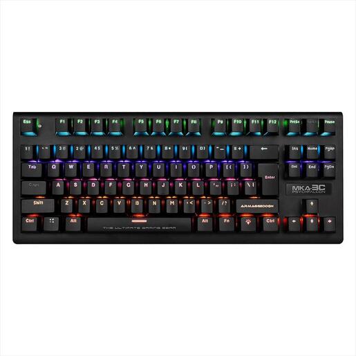 KEYBOARD MECHANICAL ARMAGGEDDON MKA 3C PSYCHFALCON Wired Kevlartech keycaps,  Hotswappable modular OUTEMU Blue switch, Multi colour LED, Black