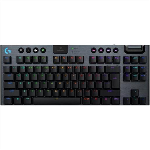 KEYBOARD MECHANICAL LOGITECH G915X LIGHTSPEED TKL WIRELESS RGB GL TACTILE CARBON w/bluetooth 920-012721