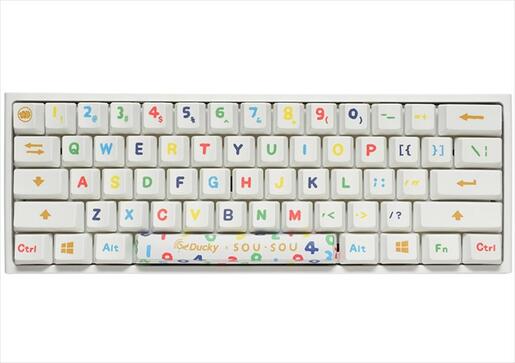 KEYBOARD MECHANICAL DUCKY x SOU. SOU ONE 2 MINI  RGB 60% PBT Double-shot keycaps Cherry MX Red, White, DKON2061ST-RUSPHWWTS2