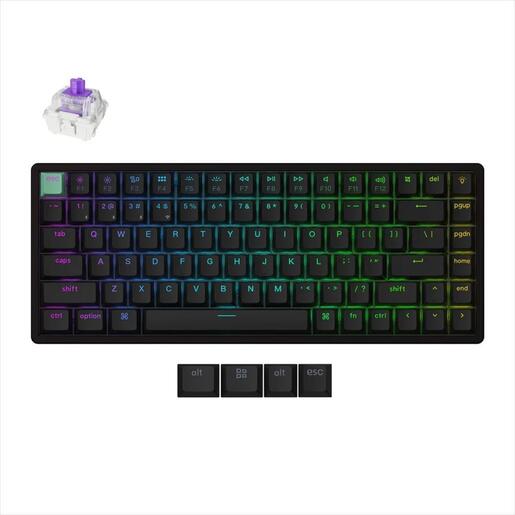 KEYBOARD WIRELESS MECHANICAL KEYCHRON K2 HE Standard version, HS, RGB LED 75% Gateron Double-Rail Magnetic Switch, OSA PBT, Black, K2H-J1