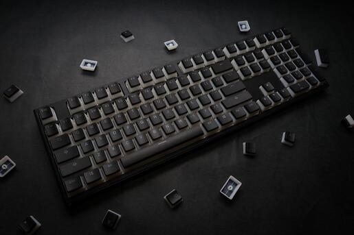 KEYBOARD MECHANICAL KEYCAPS DUCKY PUDDING PBT DOUBLE-SHOT (Standard ANSI 108), BLACK