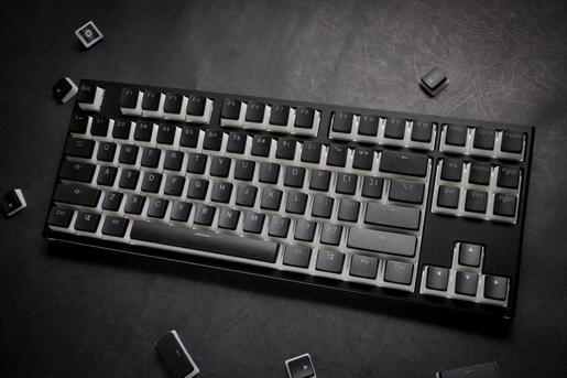 KEYBOARD MECHANICAL KEYCAPS DUCKY PUDDING PBT DOUBLE-SHOT (Standard ANSI 108), BLACK