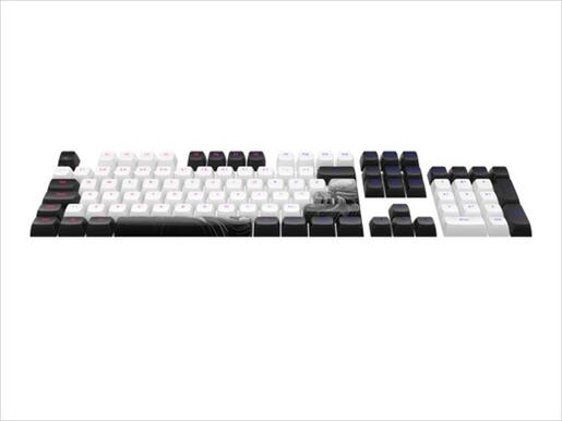 KEYBOARD MECHANICAL KEYCAPS DARK PROJECT INK ,(ANSI & ISO LAYUOT 177PCS), White/Black, KS-1050