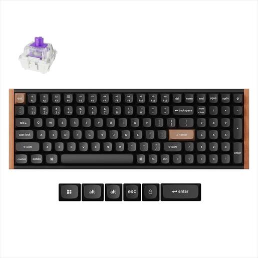 KEYBOARD WIRELESS MECHANICAL KEYCHRON K4 HE Special Edition, HS, RGB LED, Full Size, Gateron Double-Rail Magnetic Switch, OSA PBT, Black, K4H-F1