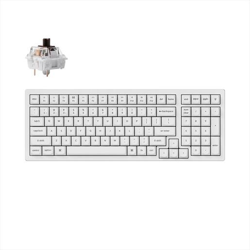 KEYBOARD MECHANICAL KEYCHRON K4 PRO QMK/VIA HS RGB LED 96% Keychron K PRO Brown switch Multi-Device (Wired+Bluetooth), White, K4P-P3