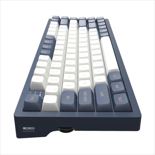 KEYBOARD MECHANICAL DARK PROJECT KD83A IVORY/NAVY BLUE 75% HS RGB linear G3ms Sapphire switch, +4 switch, Volume Control ANSI layout