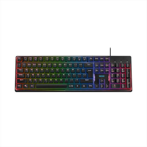 KEYBOARD WIRED USB NOXO FUSIONLIGHT, GAMING KEYBOARD, RAINBOW BACKLIGHT,ANTI-GHOSTING FOR MAIN KEYS,  BLACK